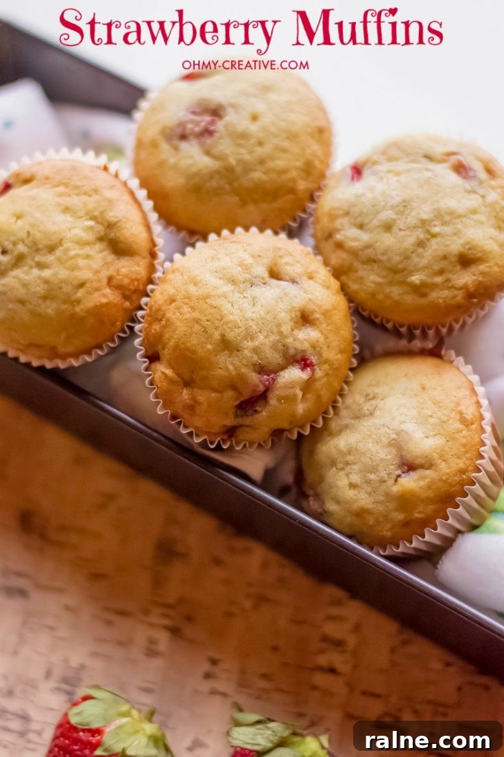 Strawberry Muffins With Fresh Strawberries