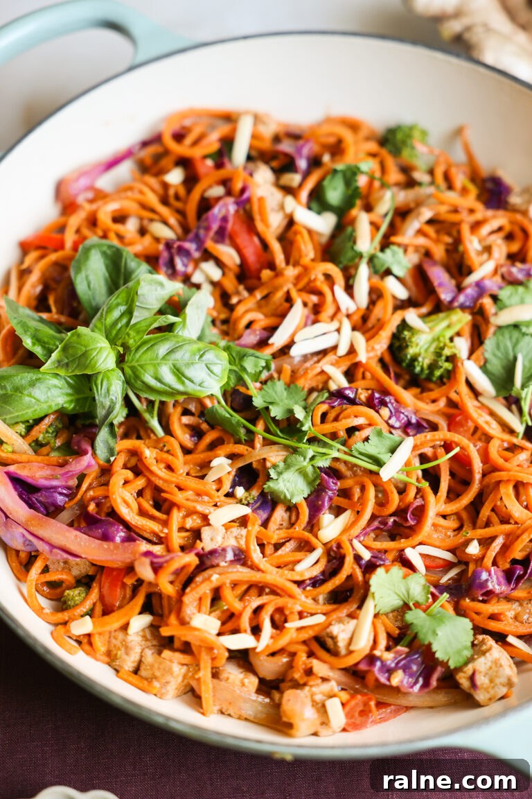 close up sweet potato noodles