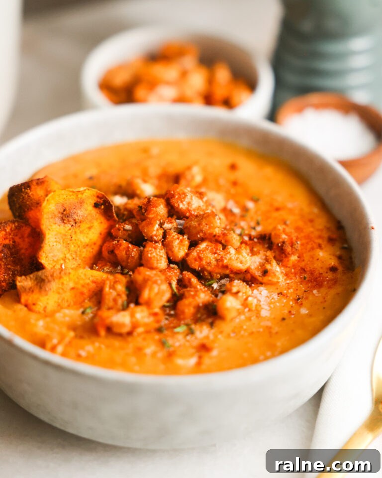 Delicious Sweet Potato Recipes for Every Meal 17 Sweet potato soup in a bowl.