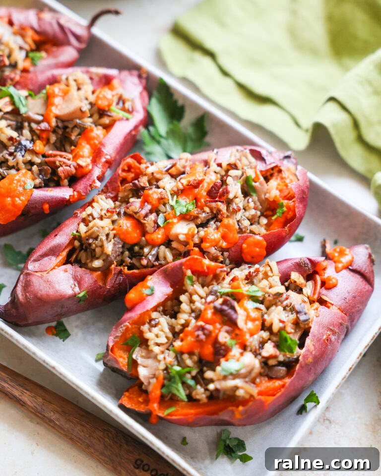Delicious Sweet Potato Recipes for Every Meal 5 close up of stuffed sweet potatoes
