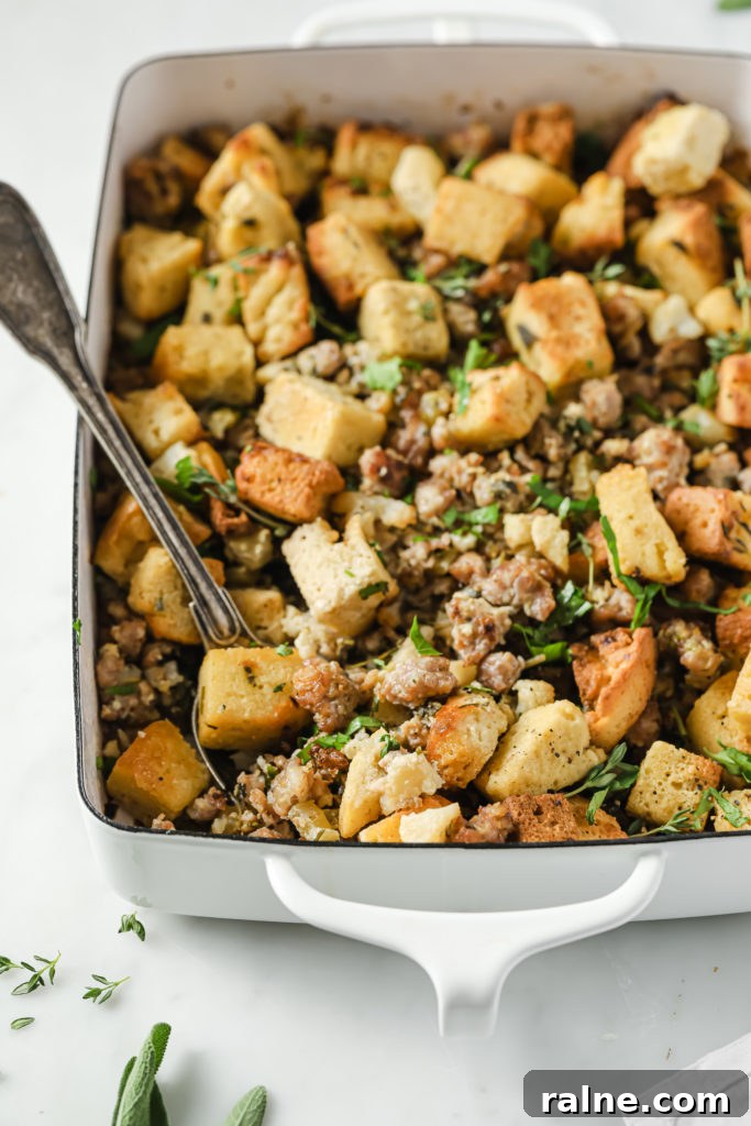 keto stuffing recipe in a white dish