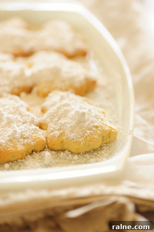 Greek kourabiethes shaped as Christmas trees