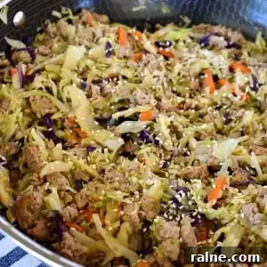 Egg Roll in a bowl made with ground turkey.
