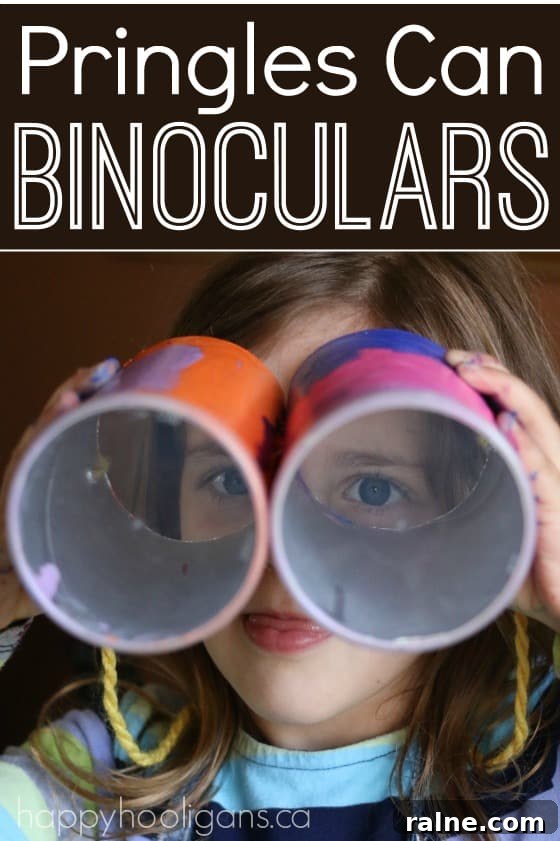 DIY Pringles Can Binoculars: Fun Craft Project for Preschoolers 2 Pringles Can Binoculars - easy, inexpensive preschool craft. Great for pretend play, scavenger hunts, I Spy etc. - Happy Hooligans