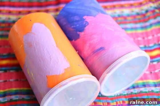 DIY Pringles Can Binoculars: Fun Craft Project for Preschoolers 5 set of painted pringles cans turned into pretend binoculars