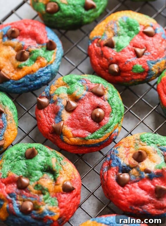 Rainbow Chocolate Chip Cookies