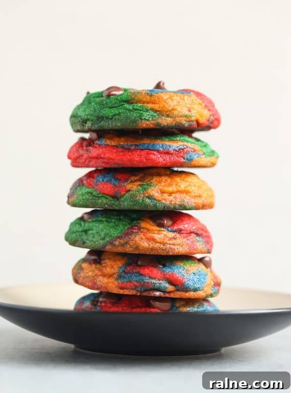 Soft Rainbow Chocolate Chip Cookies Recipe