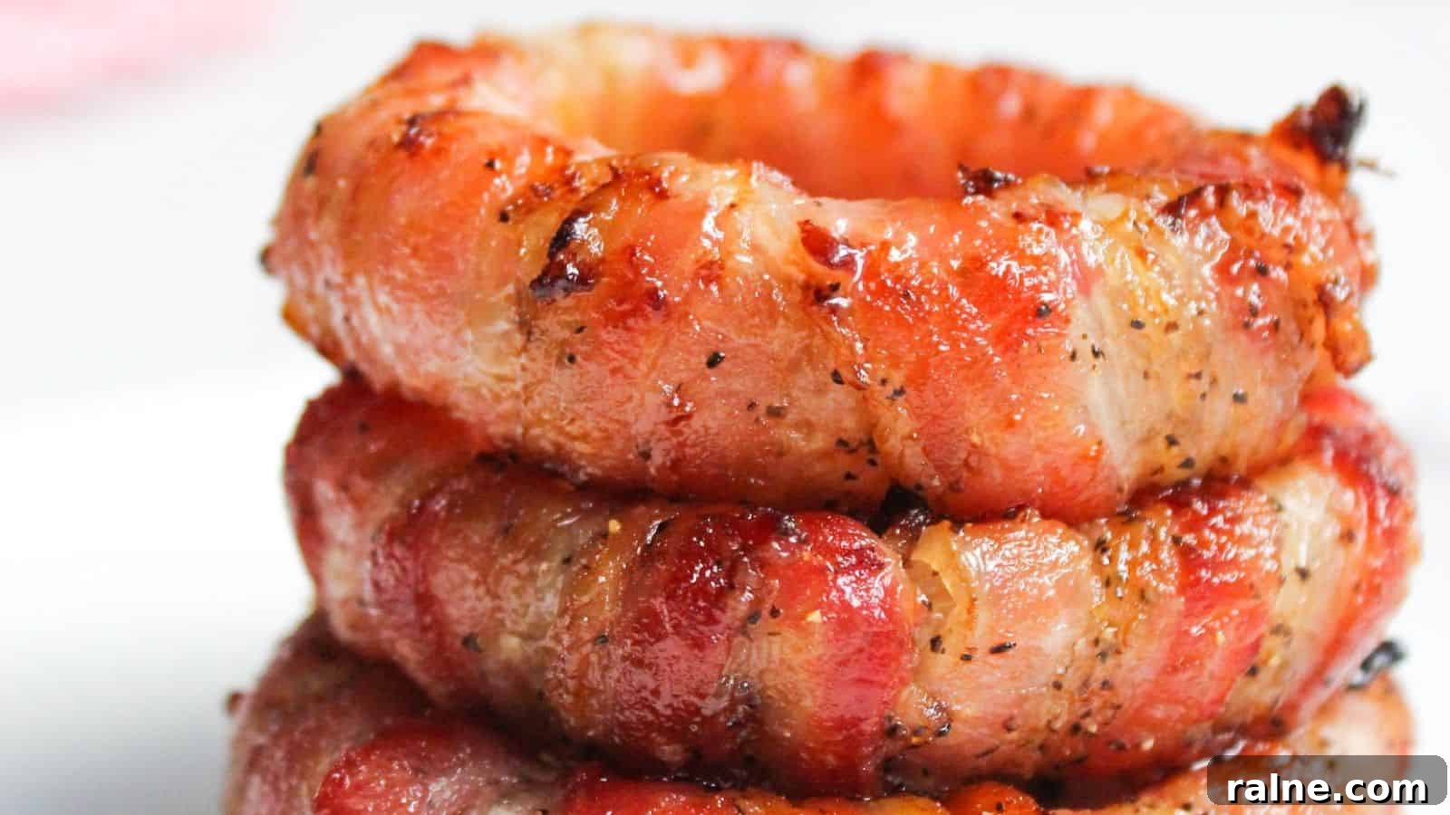 9 Simple Appetizers You Can Make With Just a Few Ingredients 7 Stack of bacon wrapped onion rings.