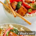 Two bowls of Hoisin Tofu Stir-fry. Vegan, GF & Healthy! Georgie Eats.
