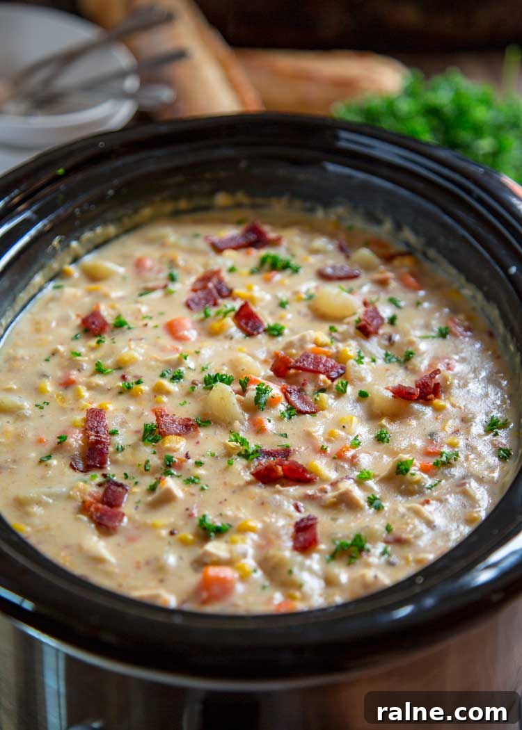 Creamy Slow Cooker Corn Chowder Recipe for Cozy Weeknights 3 chowder in slow cooker