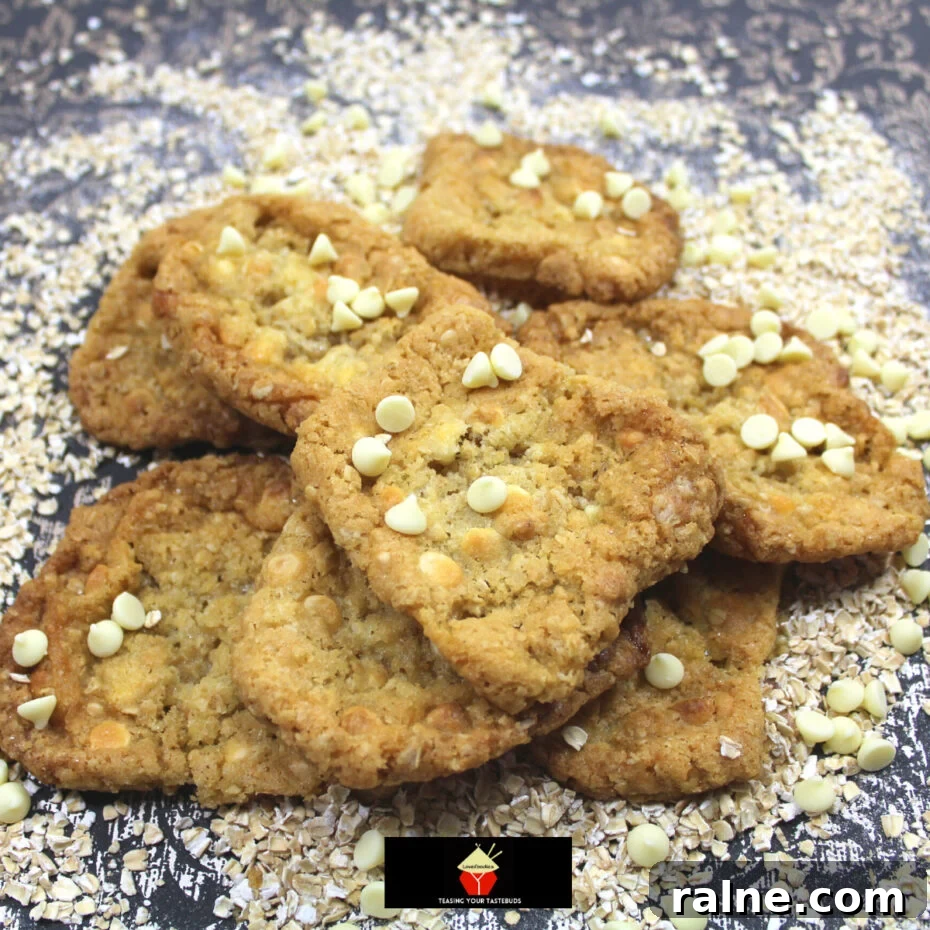 Chewy White Chocolate Oatmeal Cookie Recipe for Soft, Gooey Bites 6 Chewy White Chocolate Oatmeal Cookies. Soft and Chewy on the inside and crispy on the outside, these are the BEST EVER oatmeal cookies, loaded with white chocolate. A simple classic cookie recipe