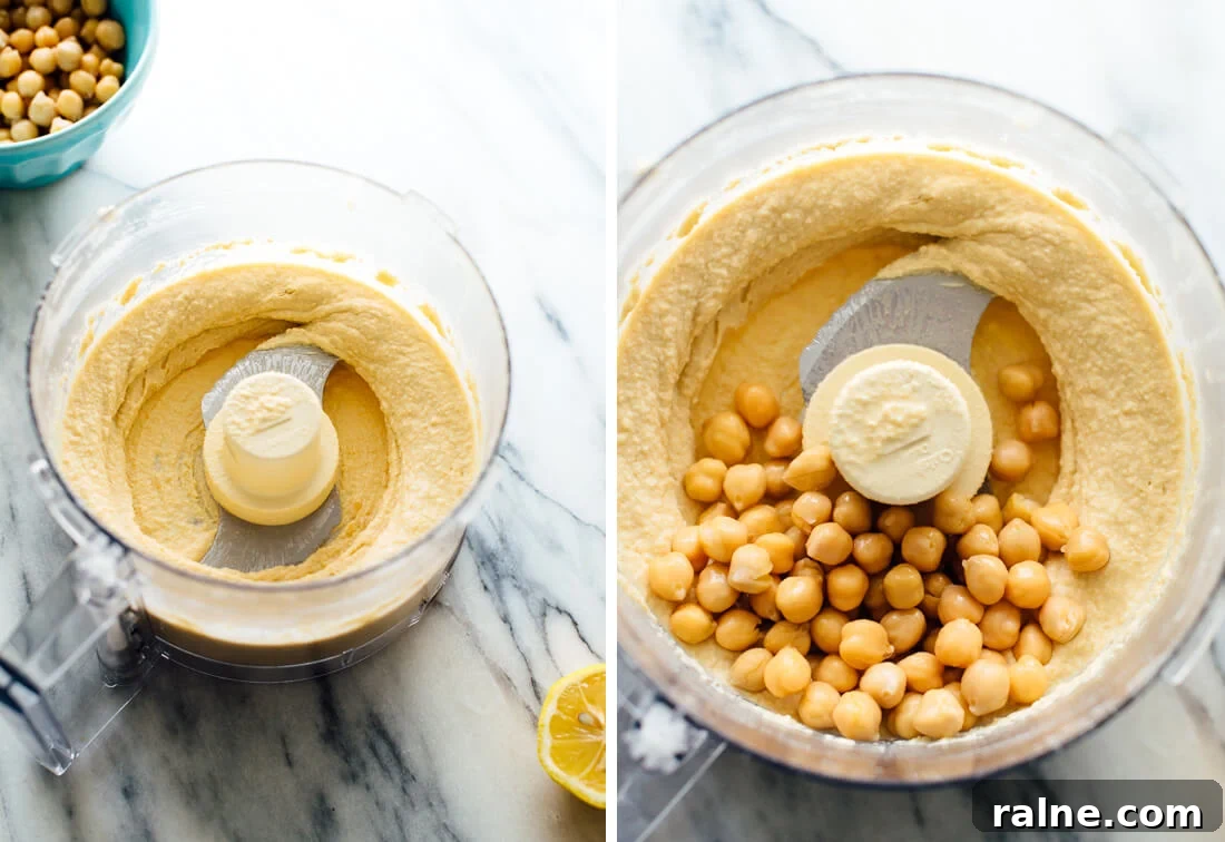 Toasted Sesame Hummus Recipe: Creamy Tahini-Infused Dip 5 hummus in food processor
