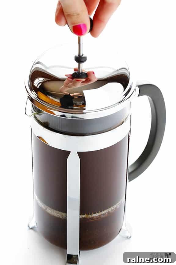 Plunging the French press