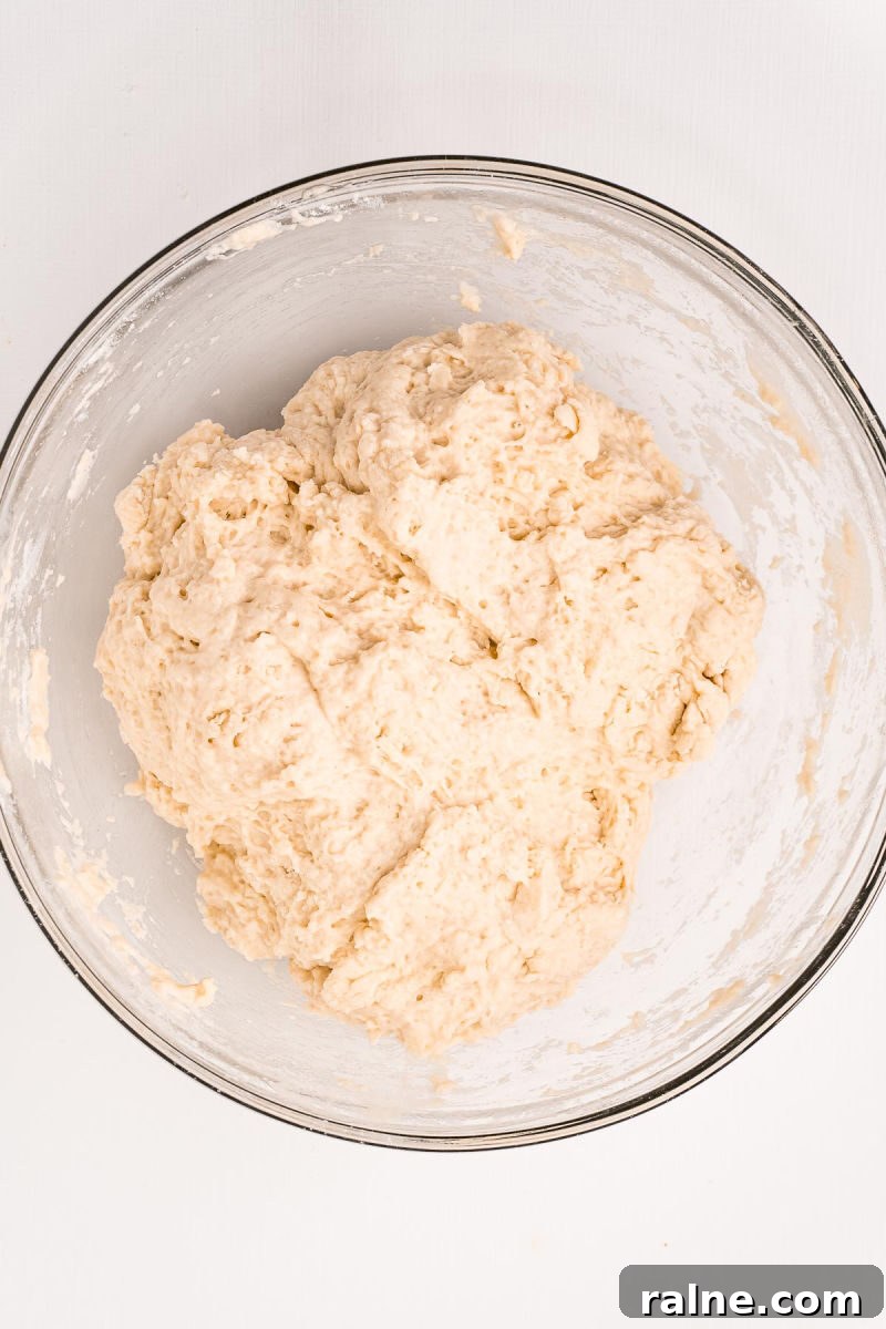 No-Fuss Beer Bread Recipe: Crispy Crust, Tender Inside 6 beer bread dough in a mixing bowl