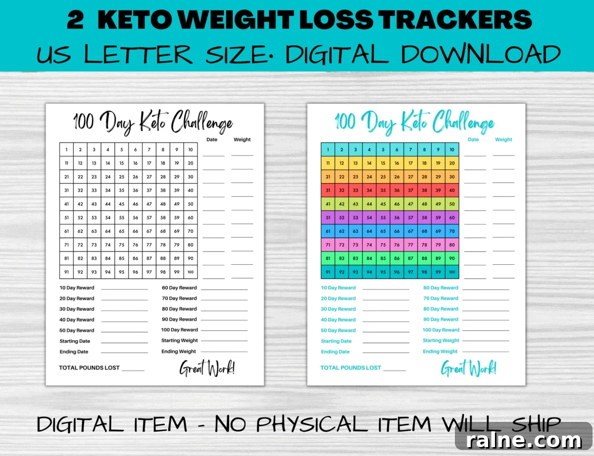 keto weight loss printables