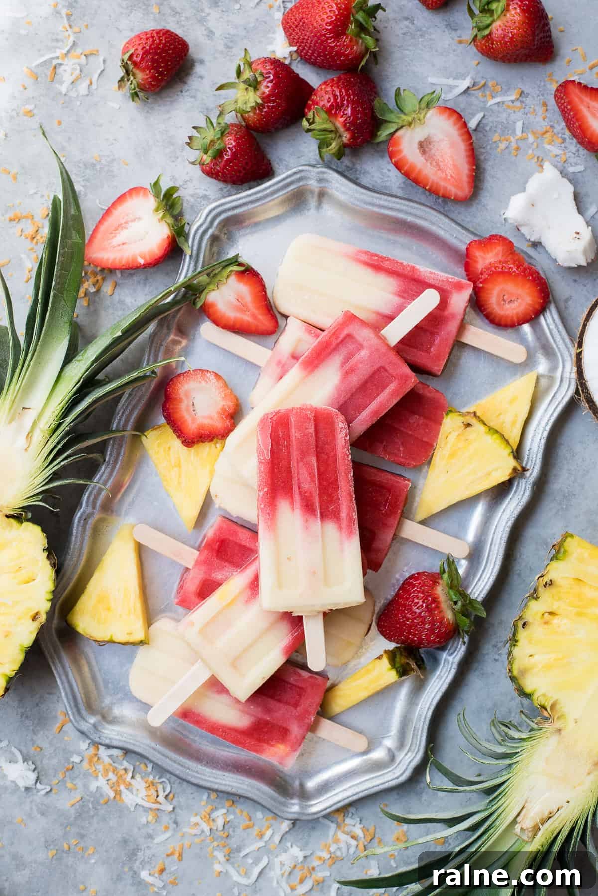 Miami Vice Mocktail Popsicles: Refreshing Raspberry Piña Colada Treats 2 Miami Vice popsicles