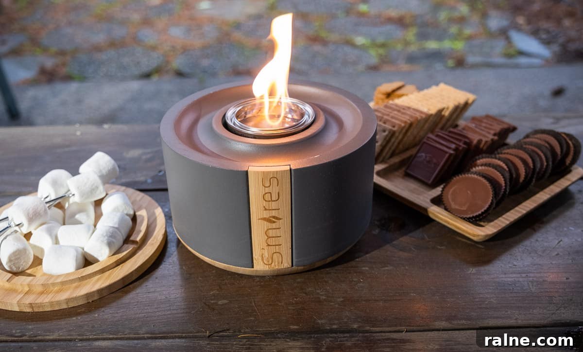 Solo Stove S'mores Bowl Review – Indoor S'mores Kit Guide 5 S'mores kit by Solo Stove lit with ingredients and ready for use. Including marshmallows, chocolate, and graham crackers.