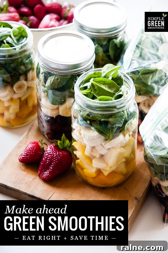 25+ Mason Jar Recipes for Quick Meals & Snacks 16 Make ahead Green smoothies | 25+ Mason Jar Eats