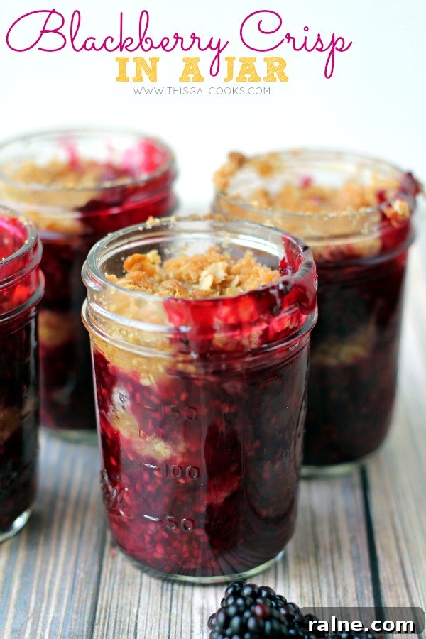 25+ Mason Jar Recipes for Quick Meals & Snacks 25 Blackberry Crisp in a jar | 25+ Mason Jar Eats