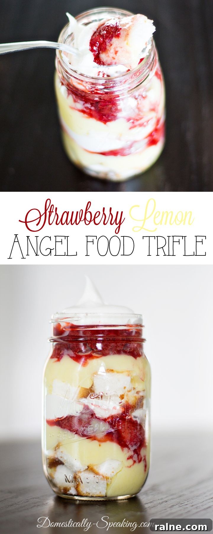 25+ Mason Jar Recipes for Quick Meals & Snacks 4 Strawberry Lemon Angel Food Trifle | 25+ Mason Jar Eats