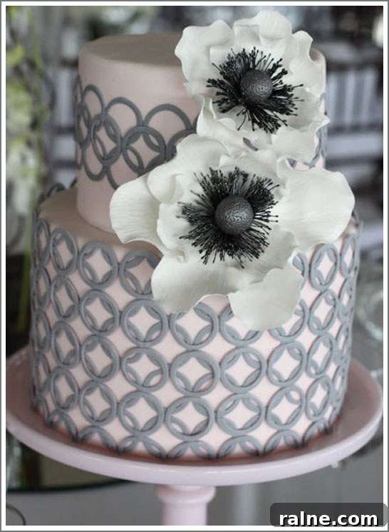 Modern Grey Wedding Cake Modern Grey Wedding Cake