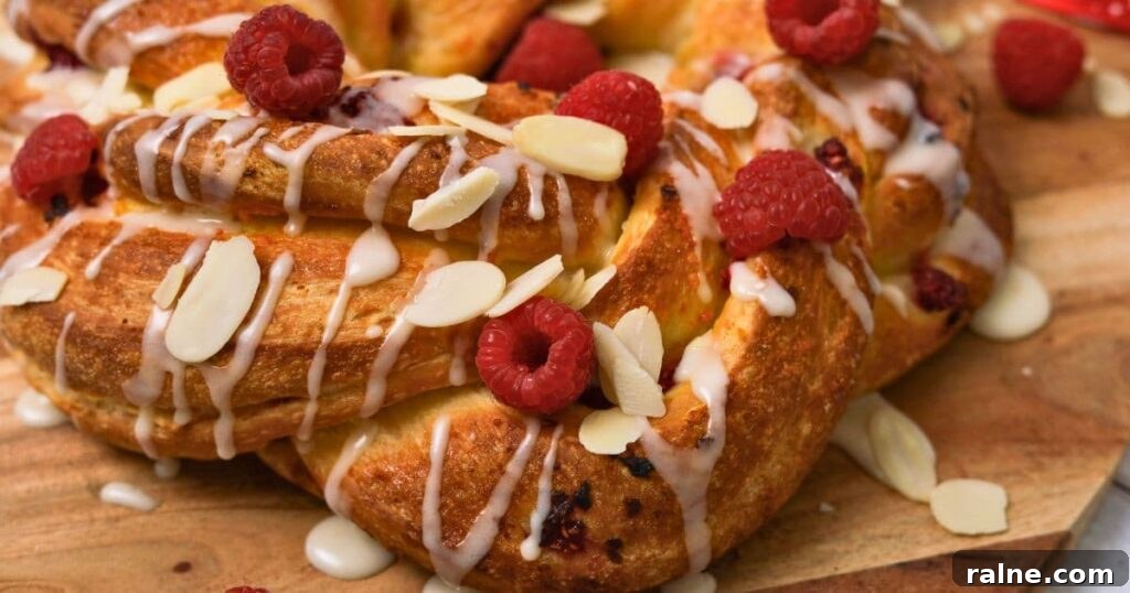 Festive Braided Sourdough Brioche Wreath with Raspberries & Orange Glaze 11 img 28162 11