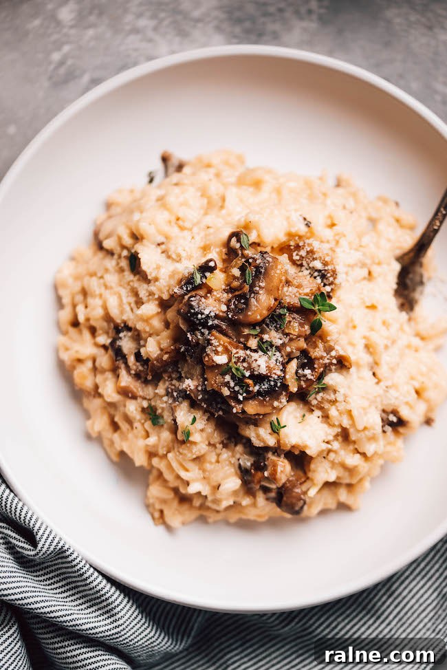 bowl of mushroom risotto