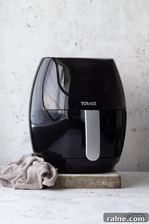 T17067 Tower Air Fryer Review: Real Results and Key Features 11 Air fryer on a wooden board