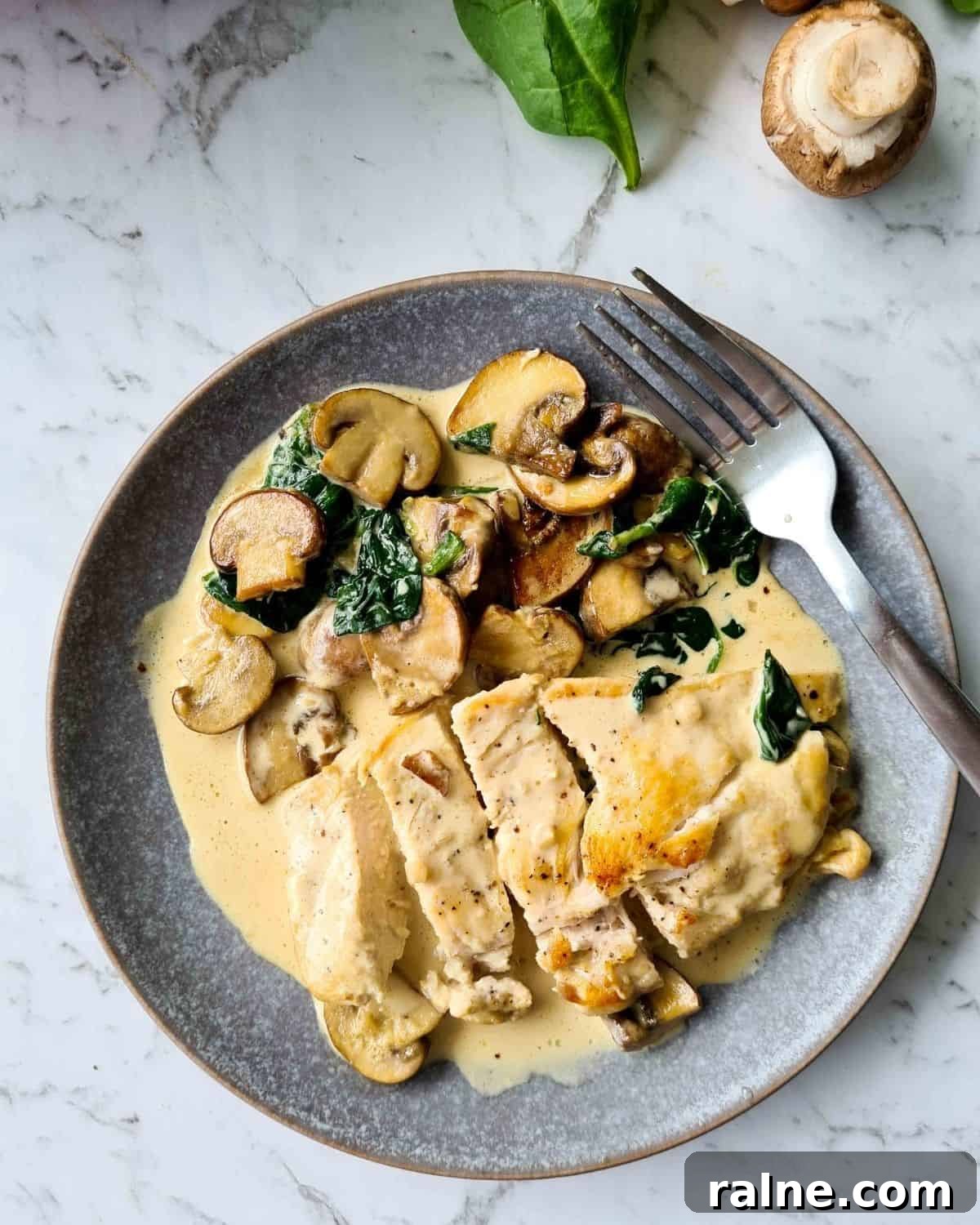 A serving of this dish with a fork
