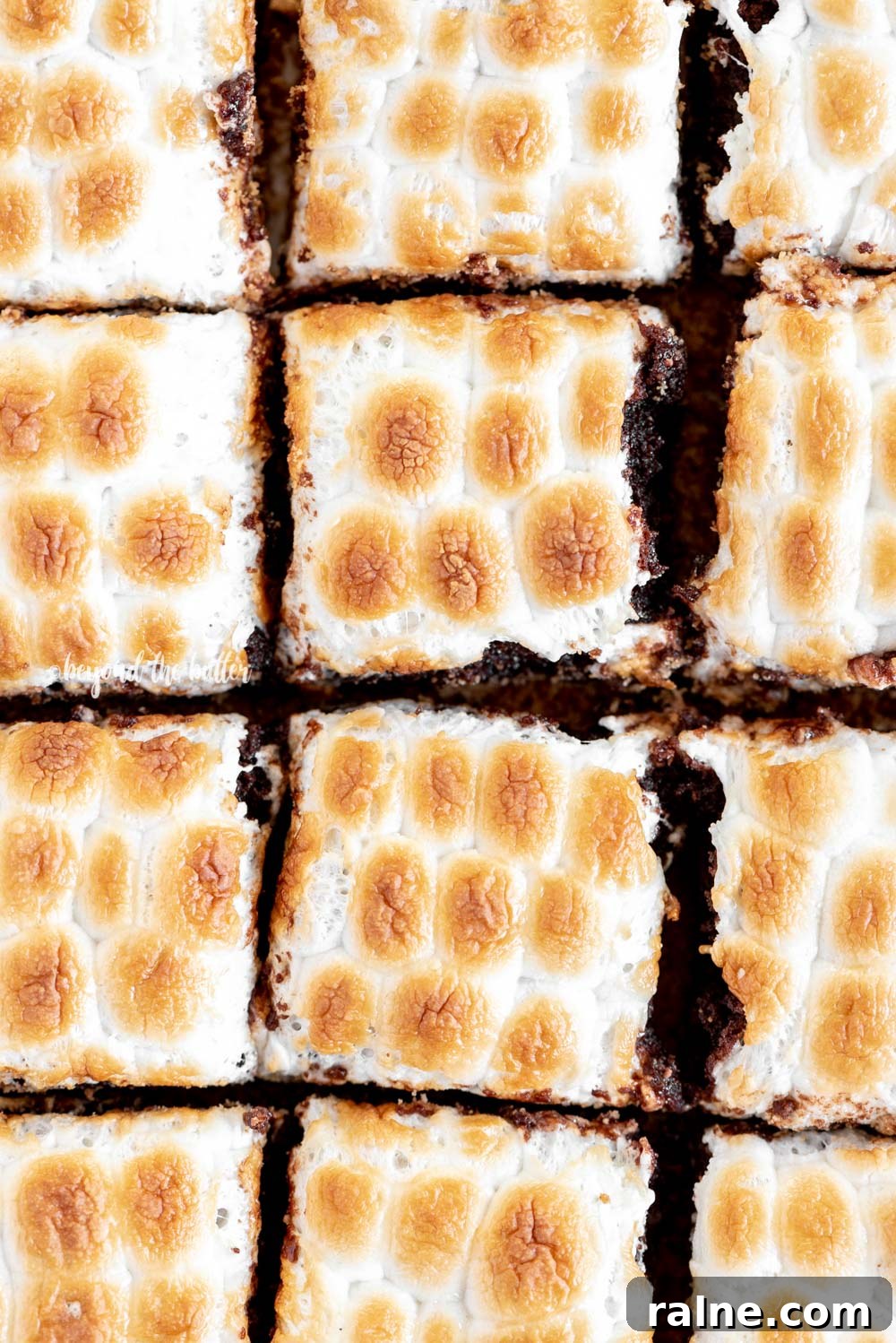Layered S'mores Brownies Recipe: Gooey Graham, Chocolate & Marshmallow 3 Classic S'mores Brownies with mini marshmallows | All Images © Beyond the Butter, LLC