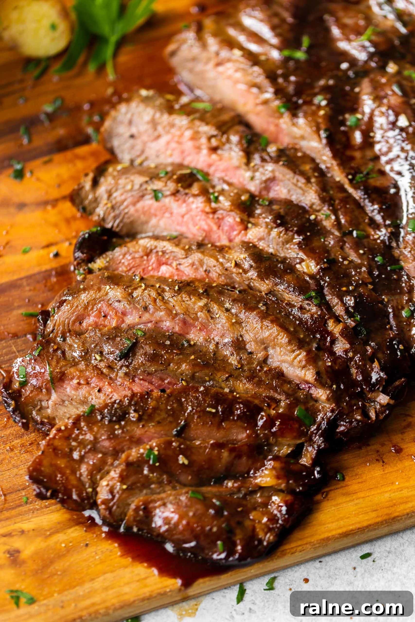 Balsamic-Marinated Grilled Flank Steak Recipe 2 thinly sliced flank steak that marinated in a balsamic marinade all day