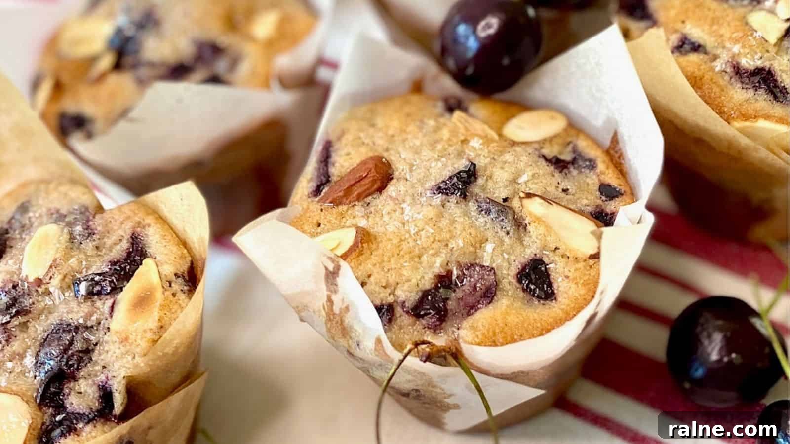 20 Sweet Muffin Recipes You Can Bake Anytime 3 Fresh Cherry Muffins With Almonds