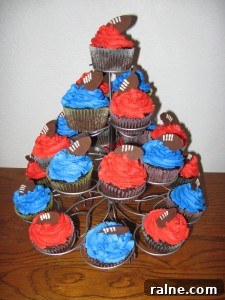 Chocolate football cupcake topper