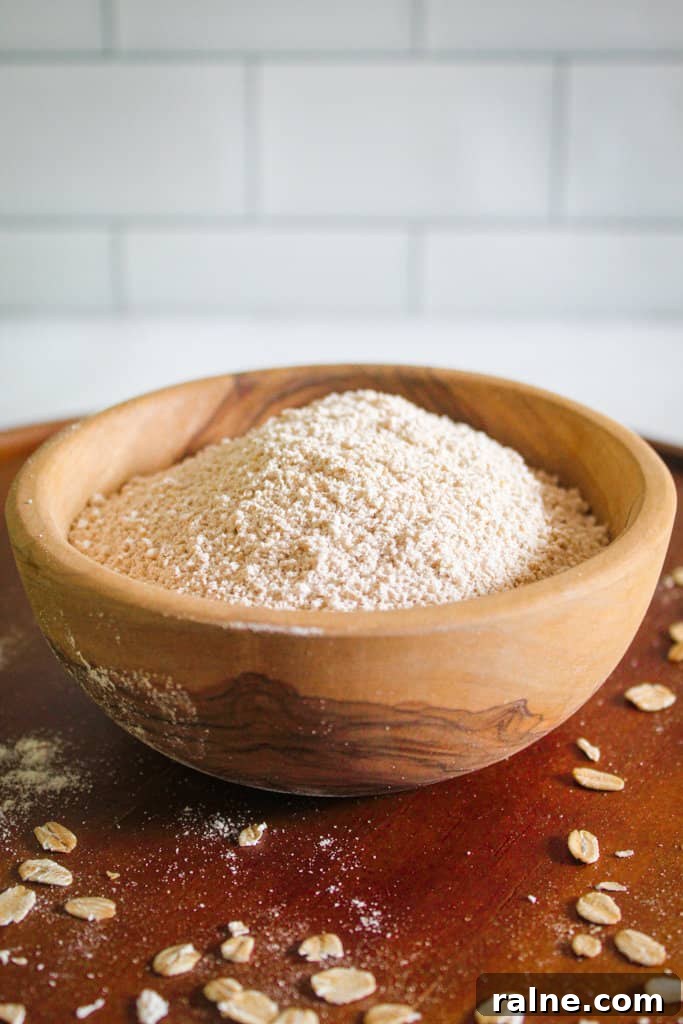 Gluten-Free Brown Bread: Boston and Irish-Style Recipes 10 oat flour in a bowl.
