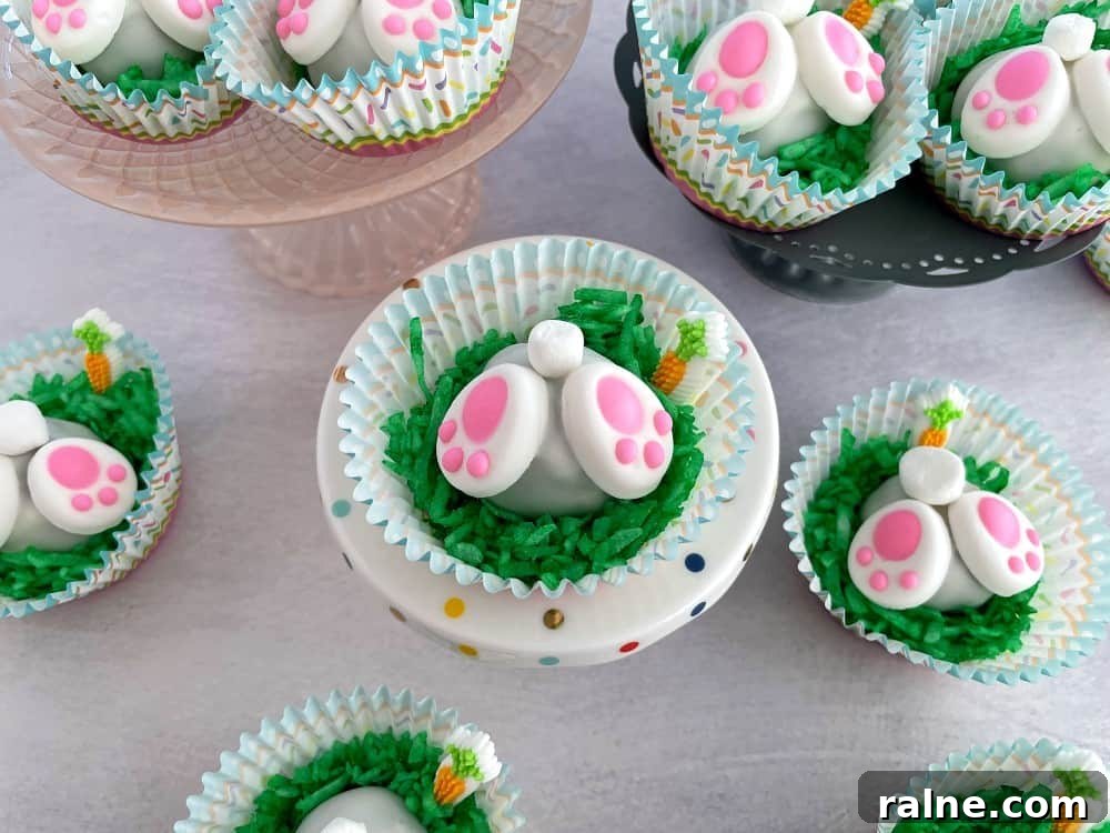 13 Show-Stopping Easter Desserts Guests Will Rave About 9 bunny butt cake bites on a cake plate
