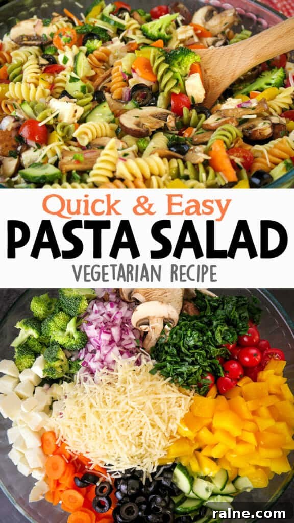 Quick & Easy Pasta Salad {Vegetarian Recipe}