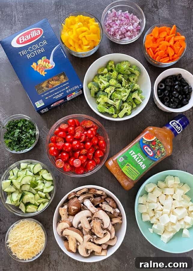 Pasta salad ingredients