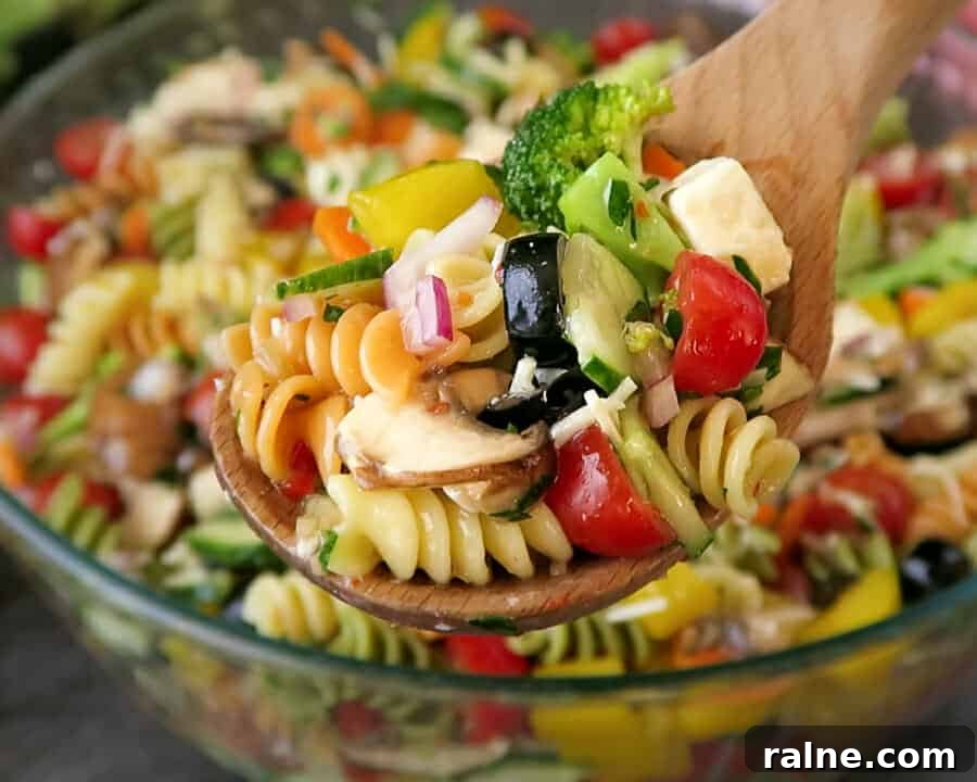 Pasta salad close-up