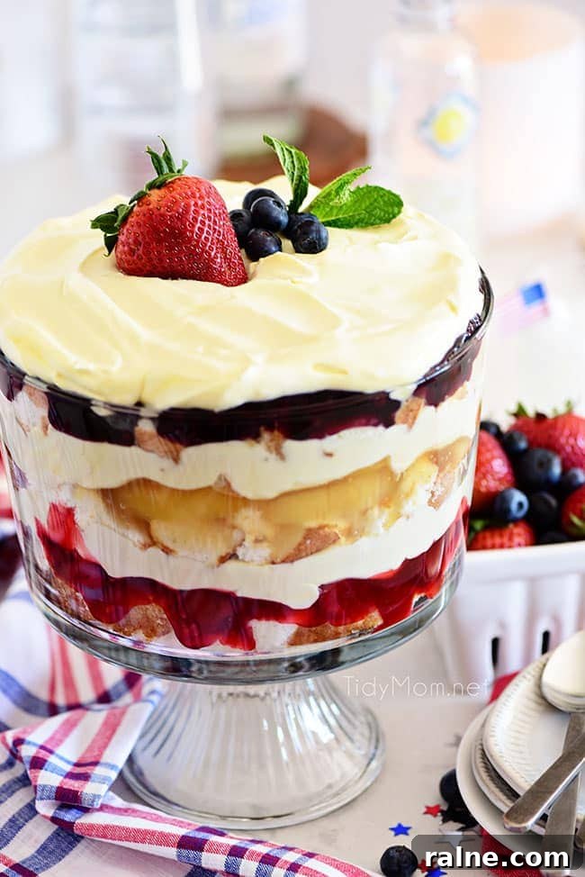 Delicious Mixed Fruit Trifle Recipe for Parties and Weekends 5 patriotic red white and blue fruit trifle dessert