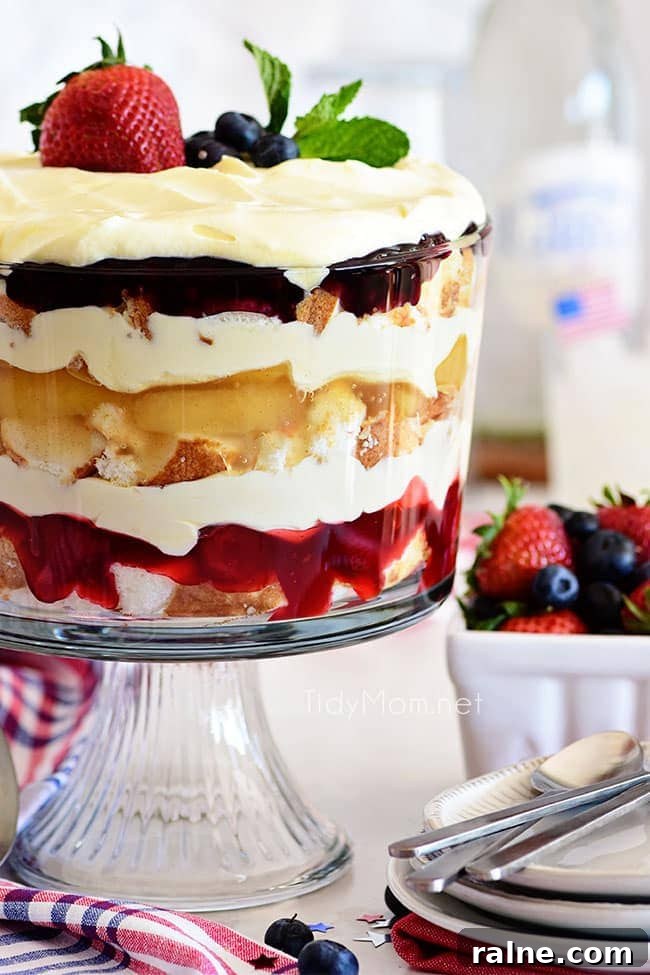 Delicious Mixed Fruit Trifle Recipe for Parties and Weekends 7 fruit trifle with strawberry, blueberry and apple pie filling