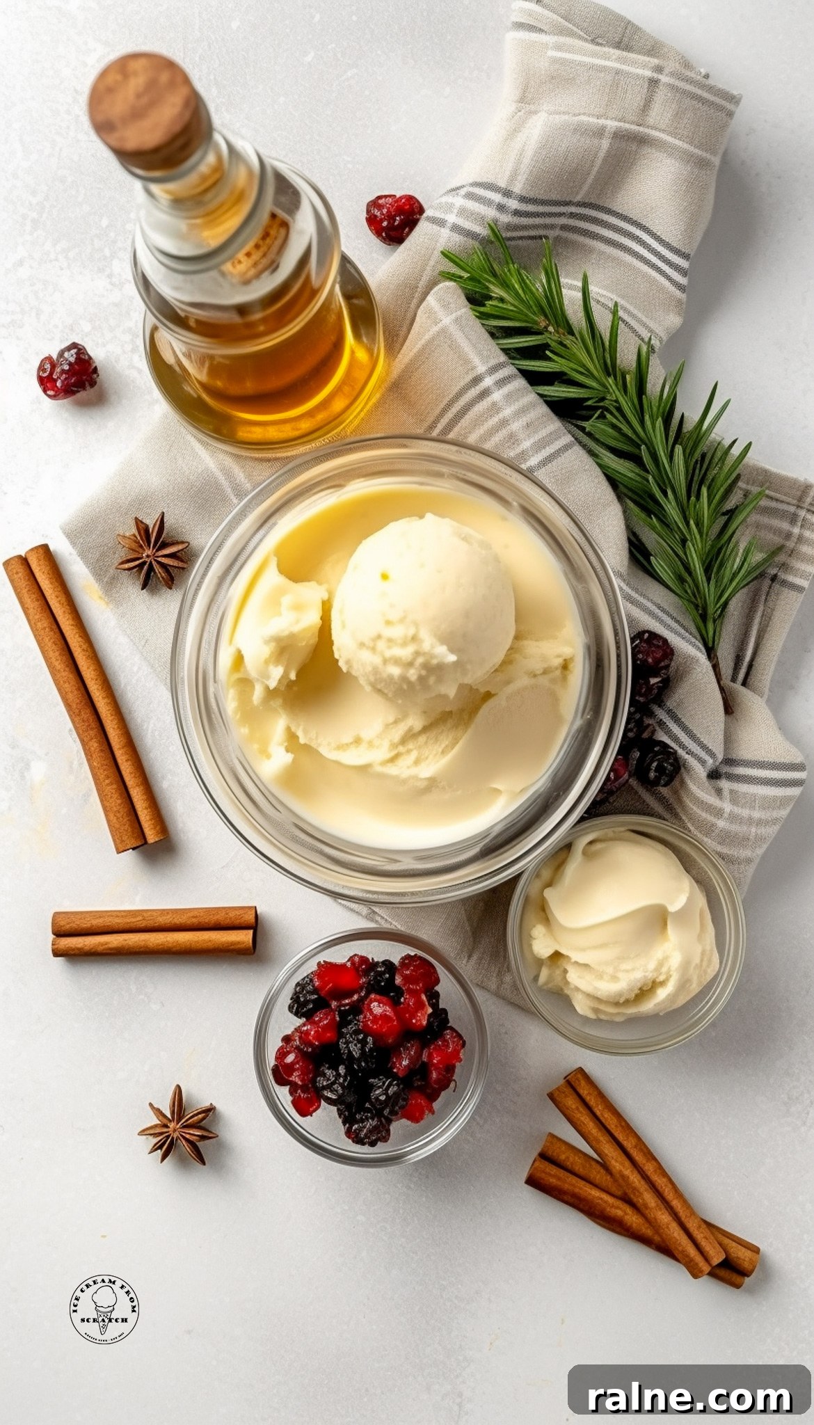 Creamy Eggnog Milkshake Recipe for the Holidays 3 The ingredients needed to make a festive eggnog milkshake.
