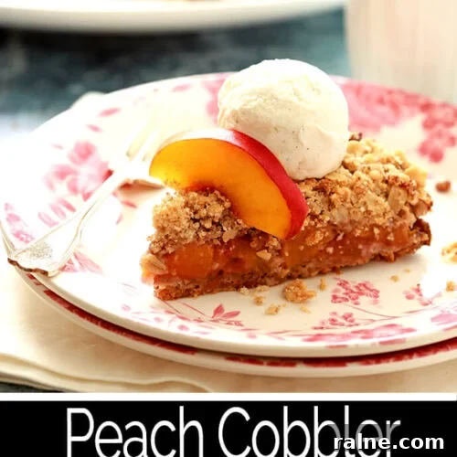 Peach and Pecan Double-Crust Crisp Recipe 5 Slice of Fresh Peach Cobbler with Two Crusts PIN