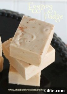 Eggnog Fudge-Smooth and creamy. A subtle eggnog flavor but not overwhelming, the perfect Christmas Fudge.