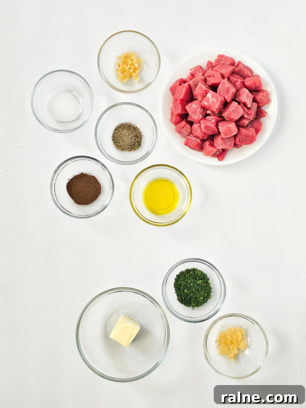 Ingredients for air fryer steak bites