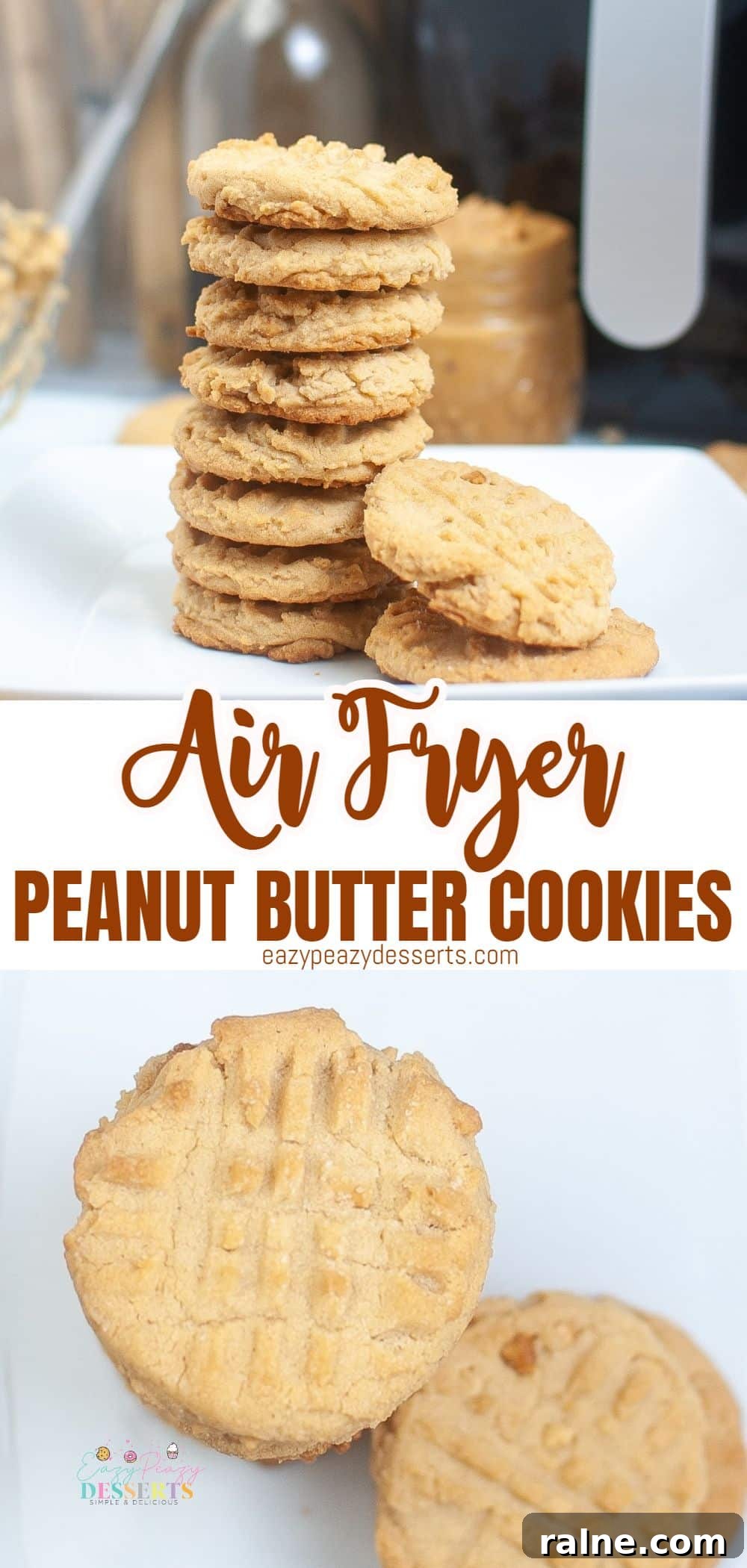 Crispy Air Fryer Peanut Butter Cookies: Quick Homemade Recipe 6 A stack of Air fryer peanut butter cookies