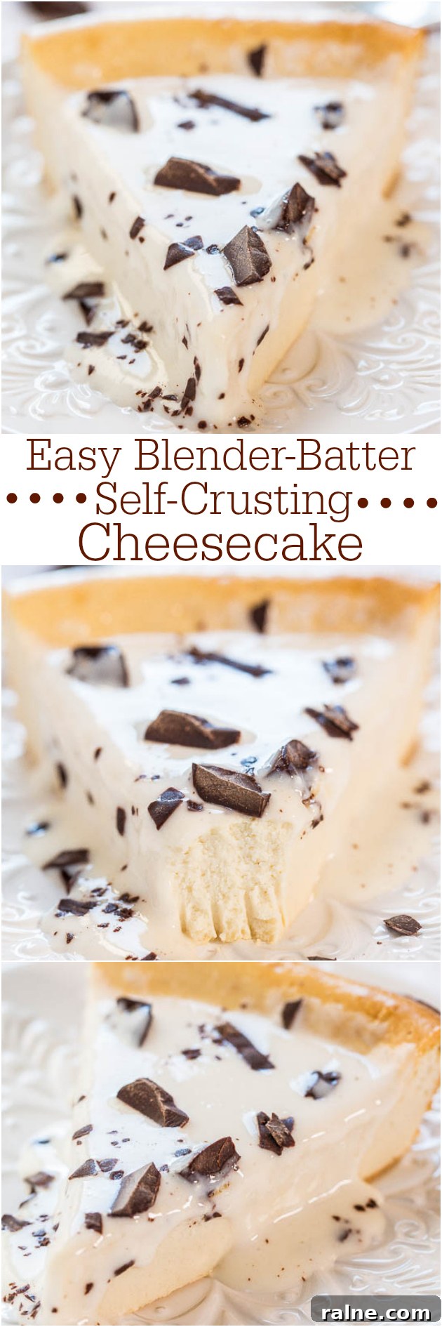Blender-Batter Self-Crust Cheesecake Recipe That Sets Quickly 6 Baked crustless cheesecake