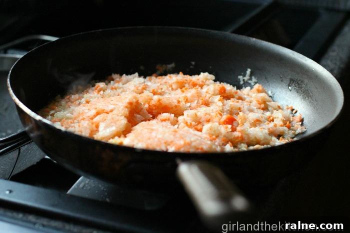 Finely chopped vegetables