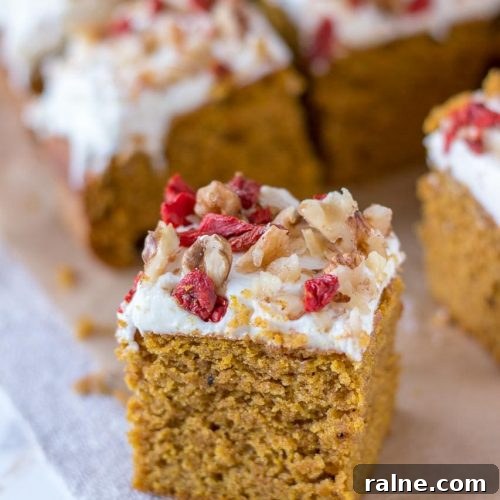 Pumpkin Bars with cream cheese frosting