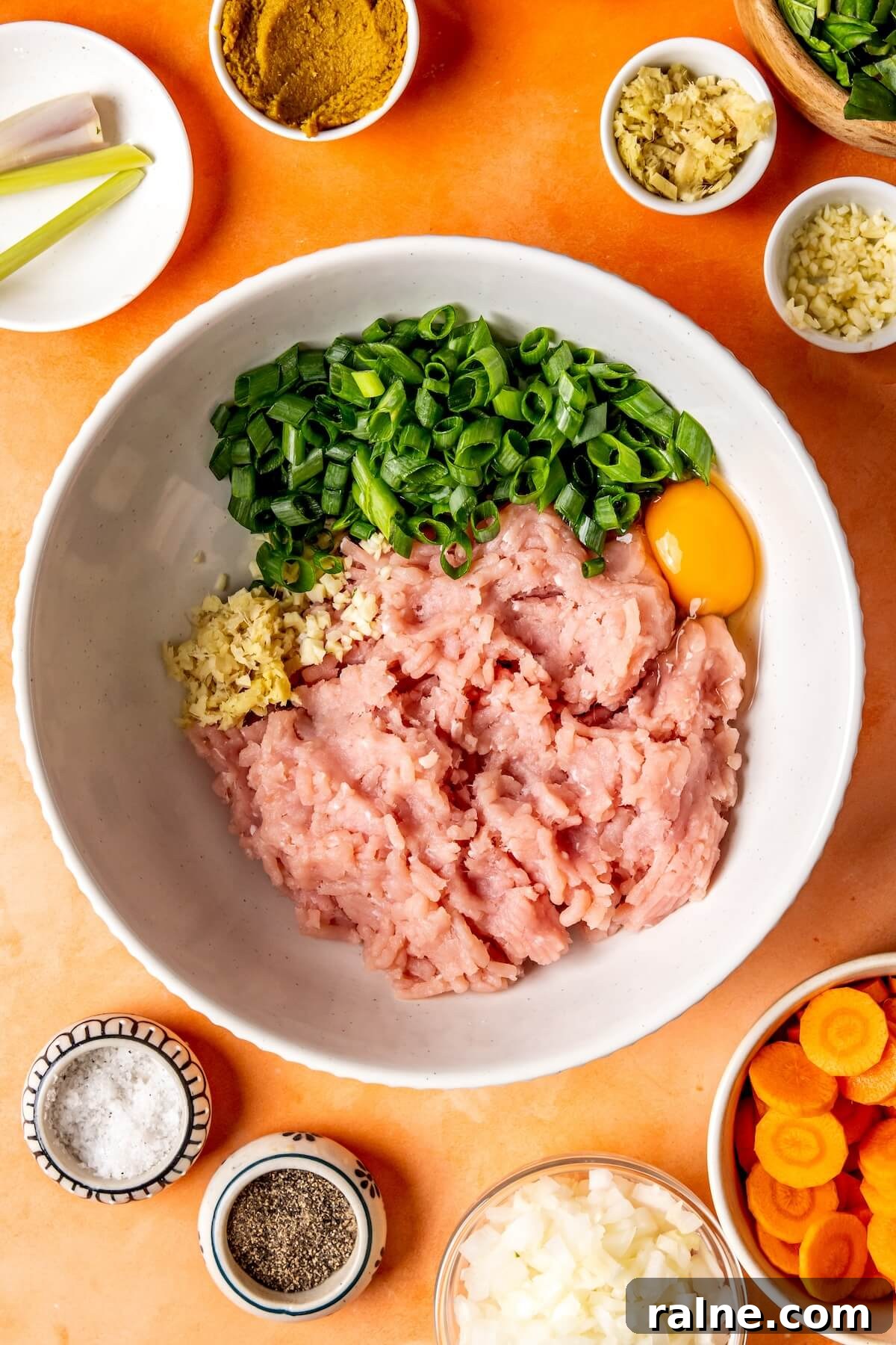 Chicken Meatballs in Creamy Thai Green Curry Sauce 7 How to Make Chicken Meatballs in Green Curry Sauce Step 1 - Olivia Adriance