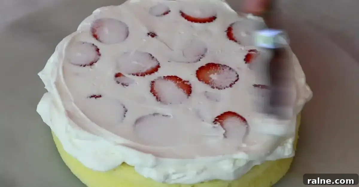 Decadent Strawberry Cream Layer Cake Recipe 20 the spread whipped cream on a sponge cake